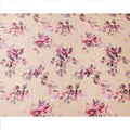 Beige Pink Leaf Print Premium Pure Silk Satin Fabric, 110 Cms Width, Made in South Korea-D25945