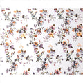 White Multicolor Floral Print Premium Pure Silk Satin Fabric, 110 Cms Width, Made in South Korea-D25940