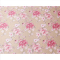 Beige Pink Floral Print Premium Pure Silk Satin Fabric, 110 Cms Width, Made in South Korea-D25941