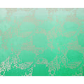 Mint Green with Silver Floral Motif Pure Silk Satin Fabric, 140 Cms Width, Made in South Korea-D26001