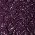 Deep Plum Purple Abstract Lurex Silk Crepe 140cm