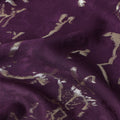 Deep Plum Purple Abstract Lurex Silk Crepe 140cm