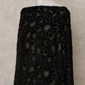Black Floral Burnout Velvet Makmal Silk Chiffon Somali Dirac Fabric, 3.5 Mtrs Piece, 140 Cms Width, Made in South Korea-D26672
