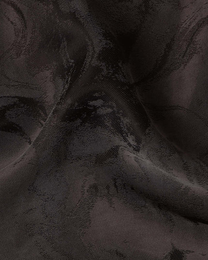 Dark Brown Textured Sustainable Cupro Fabric made of Bemberg with Subtle Marble Pattern and Silky Smooth Finish, 140 Cms Width, Made in China-D25893