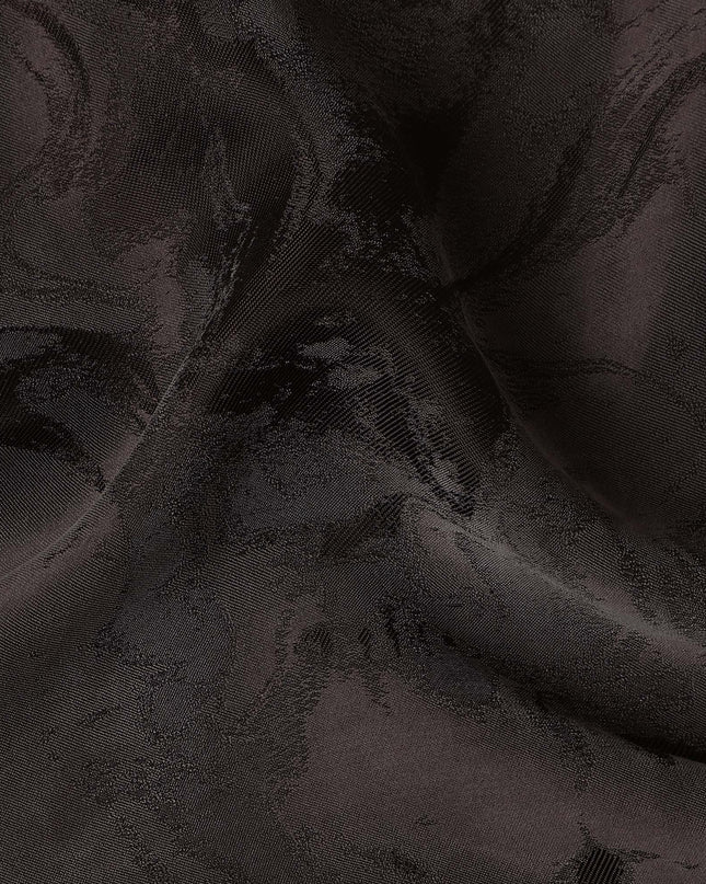 Dark Brown Textured Sustainable Cupro Fabric made of Bemberg with Subtle Marble Pattern and Silky Smooth Finish, 140 Cms Width, Made in China-D25893