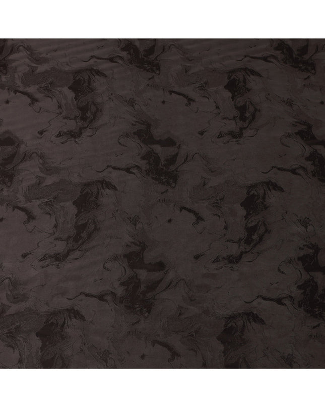 Dark Brown Textured Sustainable Cupro Fabric made of Bemberg with Subtle Marble Pattern and Silky Smooth Finish, 140 Cms Width, Made in China-D25893