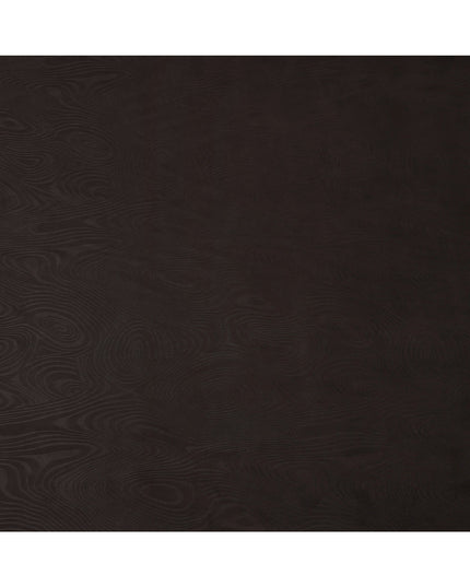 Deep Brown Textured Sustainable Cupro Fabric made of Bemberg with Elegant Woodgrain Pattern and Silky Matte Finish, 140 Cms Width, Made in China-D25895