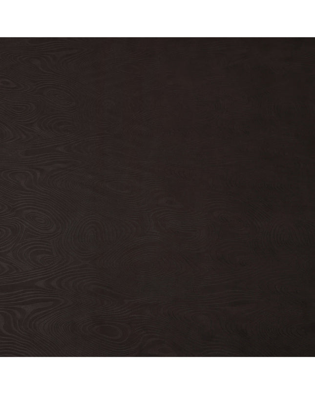 Deep Brown Textured Sustainable Cupro Fabric made of Bemberg with Elegant Woodgrain Pattern and Silky Matte Finish, 140 Cms Width, Made in China-D25895