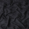 Jet Black Textured Sustainable Cupro Fabric made of Bemberg with Elegant Marble Pattern and Silky Luxe Finish, 140 Cms Width, Made in China-D25897