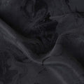 Jet Black Textured Sustainable Cupro Fabric made of Bemberg with Elegant Marble Pattern and Silky Luxe Finish, 140 Cms Width, Made in China-D25897