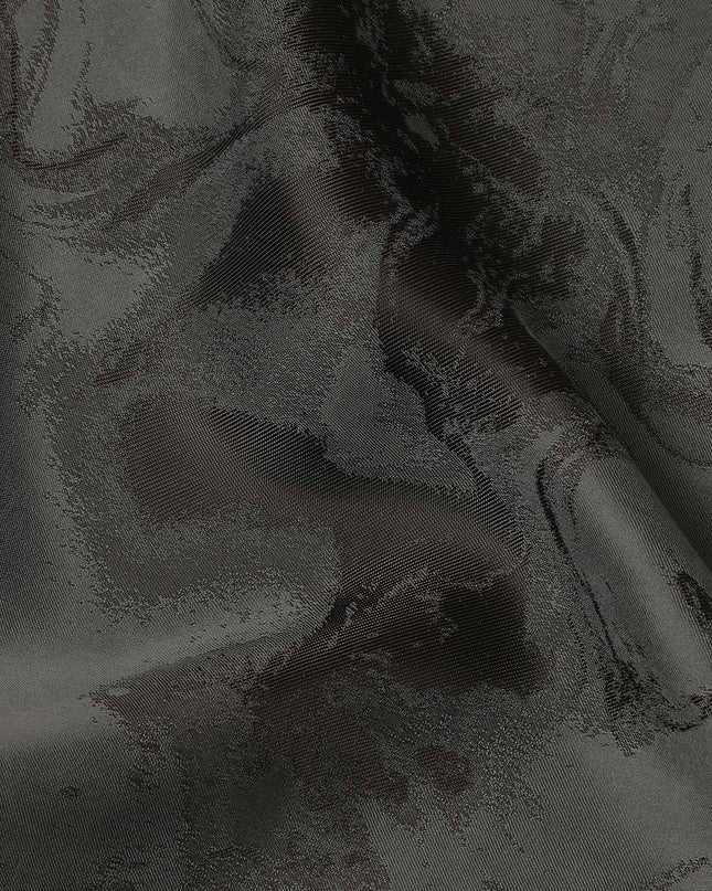 Olive Green Textured Sustainable Cupro Fabric made of Bemberg with Subtle Marble Effect and Smooth Lustrous Finish, 140 Cms Width, Made in China-D25898