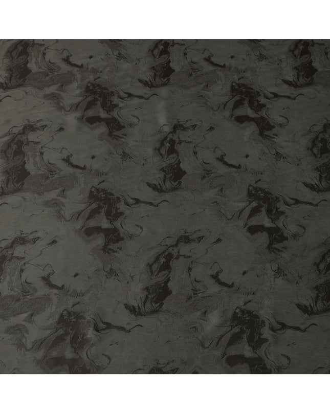 Olive Green Textured Sustainable Cupro Fabric made of Bemberg with Subtle Marble Effect and Smooth Lustrous Finish, 140 Cms Width, Made in China-D25898