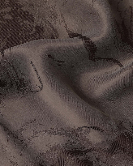 Chocolate Brown Textured Sustainable Cupro Fabric made of Bemberg with Subtle Marble Effect Finish, 140 Cms Width, Made in China-D25891