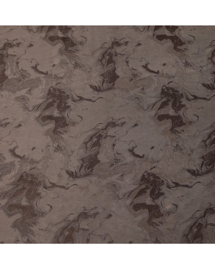 Chocolate Brown Textured Sustainable Cupro Fabric made of Bemberg with Subtle Marble Effect Finish, 140 Cms Width, Made in China-D25891