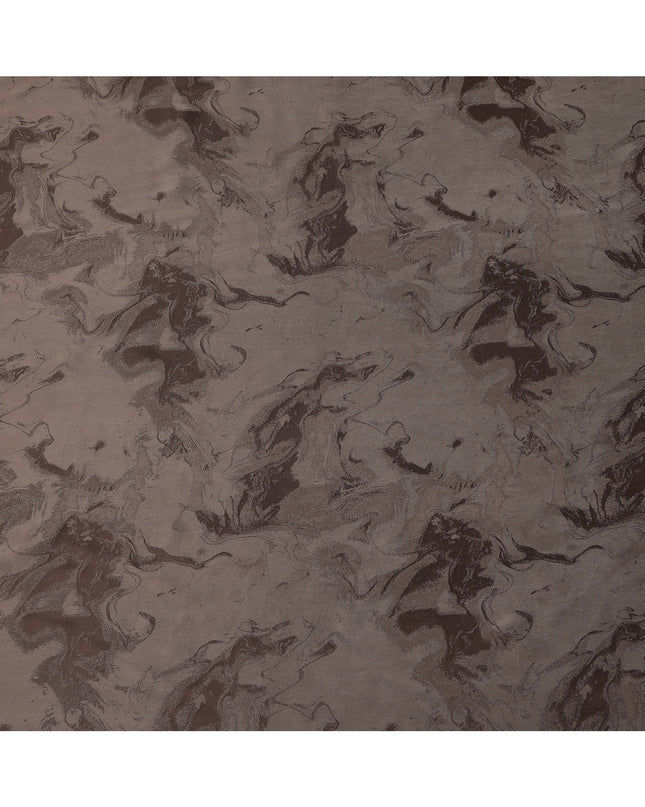 Chocolate Brown Textured Sustainable Cupro Fabric made of Bemberg with Subtle Marble Effect Finish, 140 Cms Width, Made in China-D25891