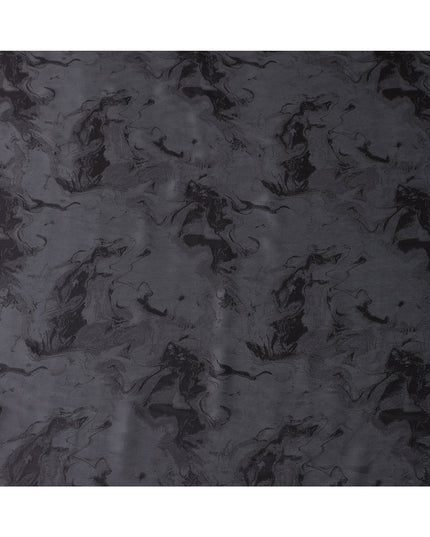 Charcoal Grey Textured Sustainable Cupro Fabric made of Bemberg with Subtle Marble Effect and Silky Sheen, 140 Cms Width, Made in China-D25894