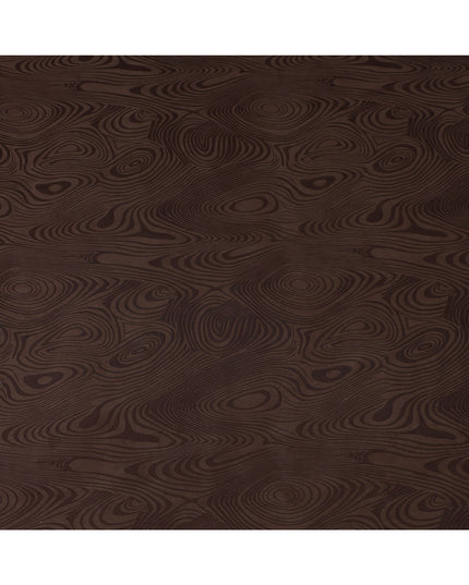 Chocolate Brown Textured Sustainable Cupro Fabric made of Bemberg with Striking Woodgrain Pattern and Silky Smooth Finish, 140 Cms Width, Made in China-D25896