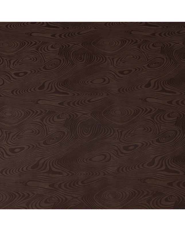 Chocolate Brown Textured Sustainable Cupro Fabric made of Bemberg with Striking Woodgrain Pattern and Silky Smooth Finish, 140 Cms Width, Made in China-D25896