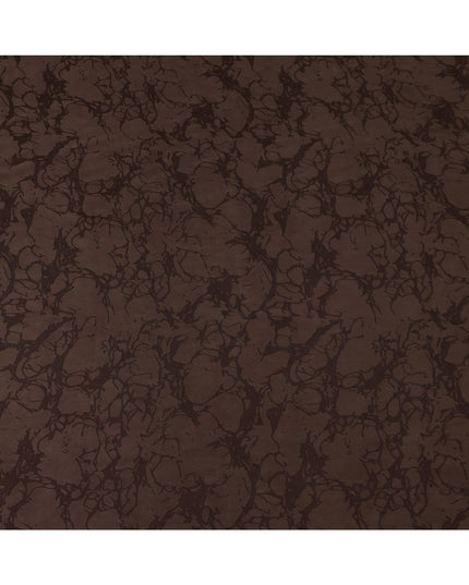 Chocolate Brown Textured Sustainable Cupro Fabric made of Bemberg with Artistic Marble Design and Smooth Silky Finish, 140 Cms Width, Made in China-D25900