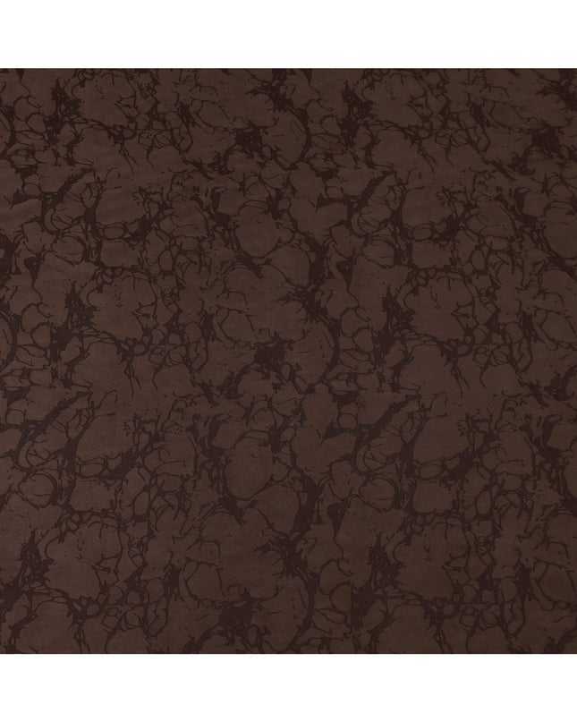 Chocolate Brown Textured Sustainable Cupro Fabric made of Bemberg with Artistic Marble Design and Smooth Silky Finish, 140 Cms Width, Made in China-D25900