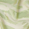 Mint Green Premium Pure Silk Chiffon Fabric with Metallic Lurex Design 110 Cms Width, Made in France-D25835