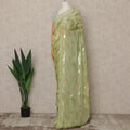 Pistachio Green Premium French Silk Chiffon Saree With Metallic Woven Pattern 5.5 Mtrs Length 110 Cms Width, Made in France and  Blouse Not Included-D27226