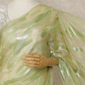 Pistachio Green Premium French Silk Chiffon Saree With Metallic Woven Pattern 5.5 Mtrs Length 110 Cms Width, Made in France and  Blouse Not Included-D27226
