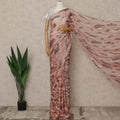 Blush Pink Premium French Silk Chiffon Saree With Brown Metallic Abstract Woven Design 5.5 Mtrs Length 110 Cms Width, Made in France and  Blouse Not Included-D27229