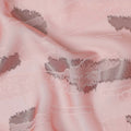 Peach Pink Premium Pure Silk Chiffon Fabric with Metallic Lurex Design 110 Cms Width, Made in France-D25836
