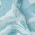 Aqua Blue Premium French Silk Chiffon Saree With Metallic Abstract Woven Design 5.5 Mtrs Length 110 Cms Width, Made in France and  Blouse Not Included-D27227