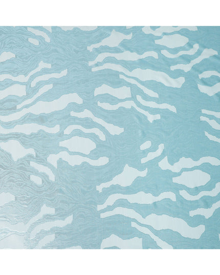 Aqua Blue Premium French Silk Chiffon Saree With Metallic Abstract Woven Design 5.5 Mtrs Length 110 Cms Width, Made in France and  Blouse Not Included-D27227