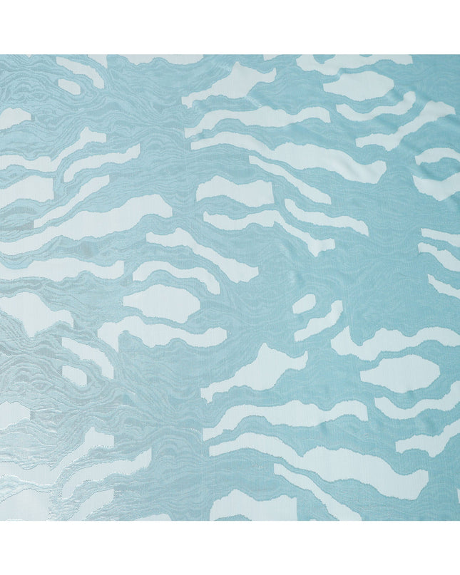 Aqua Blue Premium French Silk Chiffon Saree With Metallic Abstract Woven Design 5.5 Mtrs Length 110 Cms Width, Made in France and  Blouse Not Included-D27227