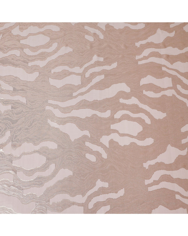 Rose Gold Premium Pure Silk Chiffon Fabric with Metallic Lurex Design 110 Cms Width, Made in France-D25838