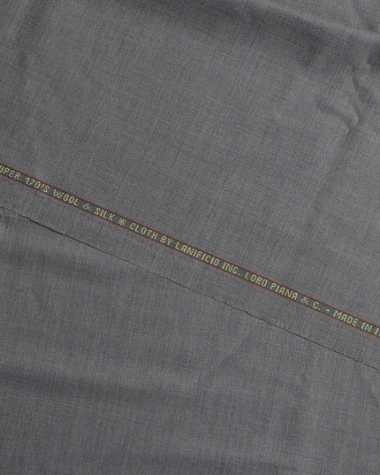 Light Grey Loro Piana Super 170’s Wool & Silk Italian Suiting Fabric, Width 150 Cms, Length 3.75 Mtrs, Made in Italy-D26038