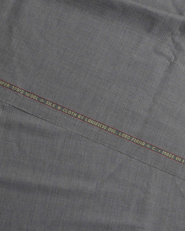 Light Grey Loro Piana Super 170’s Wool & Silk Italian Suiting Fabric, Width 150 Cms, Length 3.75 Mtrs, Made in Italy-D26038