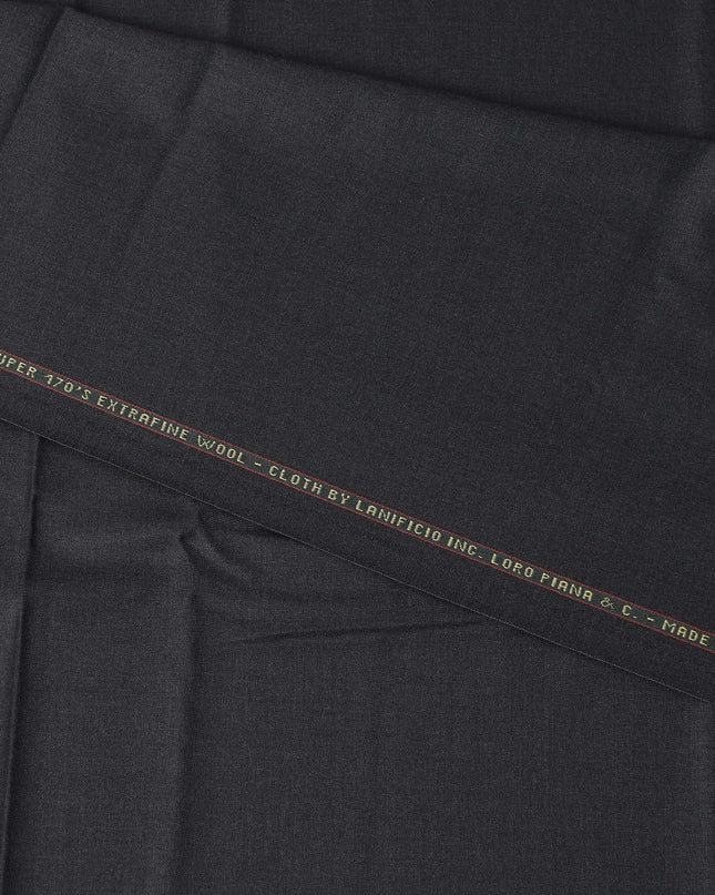 Charcoal Grey Loro Piana Super 170’s Extrafine Wool Italian Suiting Fabric, Width 150 Cms, Length 3.75 Mtrs, Made in Italy-D26051