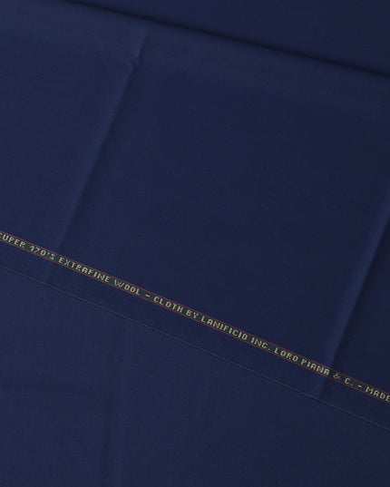 Royal Blue Loro Piana Super 170’s Extrafine Wool Italian Suiting Fabric, Width 150 Cms, Length 3.75 Mtrs, Made in Italy-D26053