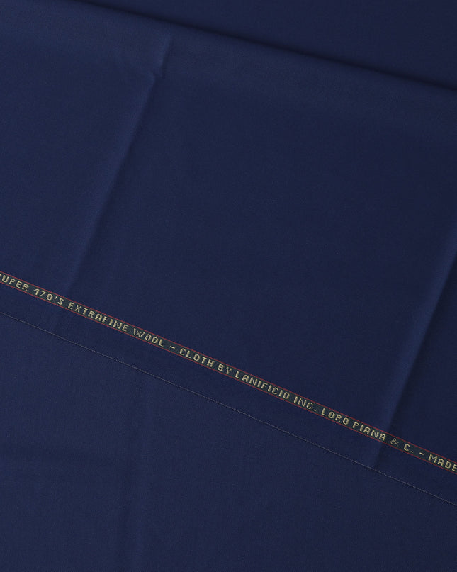 Royal Blue Loro Piana Super 170’s Extrafine Wool Italian Suiting Fabric, Width 150 Cms, Length 3.75 Mtrs, Made in Italy-D26053