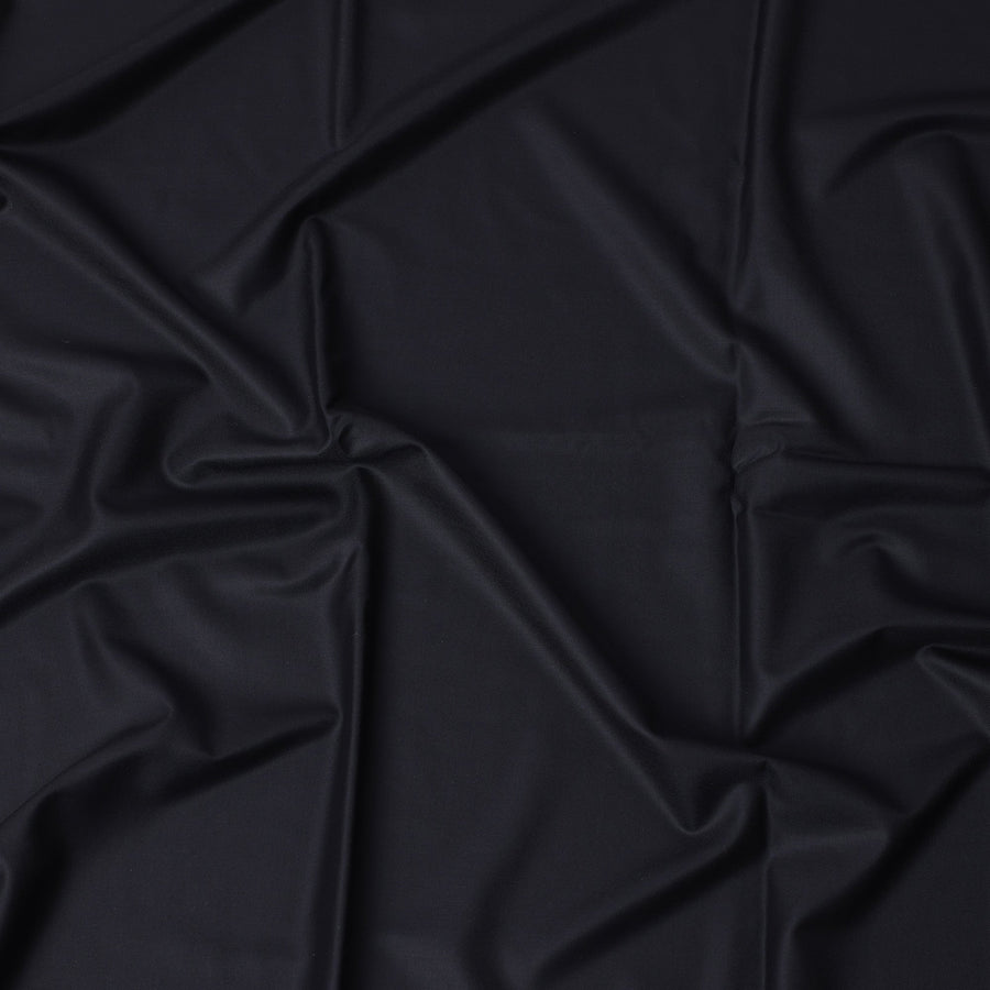Midnight Black Loro Piana Super 170’s Extrafine Wool Italian Suiting Fabric, Width 150 Cms, Length 3.75 Mtrs, Made in Italy-D26054