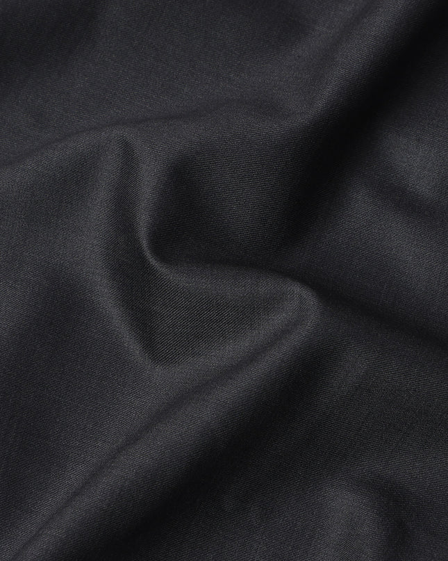 Charcoal Grey Loro Piana Super 170’s Wool & Silk Italian Suiting Fabric, Width 150 Cms, Length 3.75 Mtrs, Made in Italy-D26039