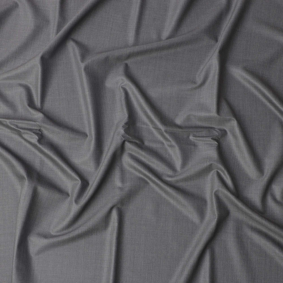 Steel Grey Loro Piana Super 170’s Wool & Silk Italian Suiting Fabric, Width 150 Cms, Length 3.75 Mtrs, Made in Italy-D26040
