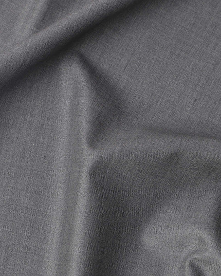 Steel Grey Loro Piana Super 170’s Wool & Silk Italian Suiting Fabric, Width 150 Cms, Length 3.75 Mtrs, Made in Italy-D26040