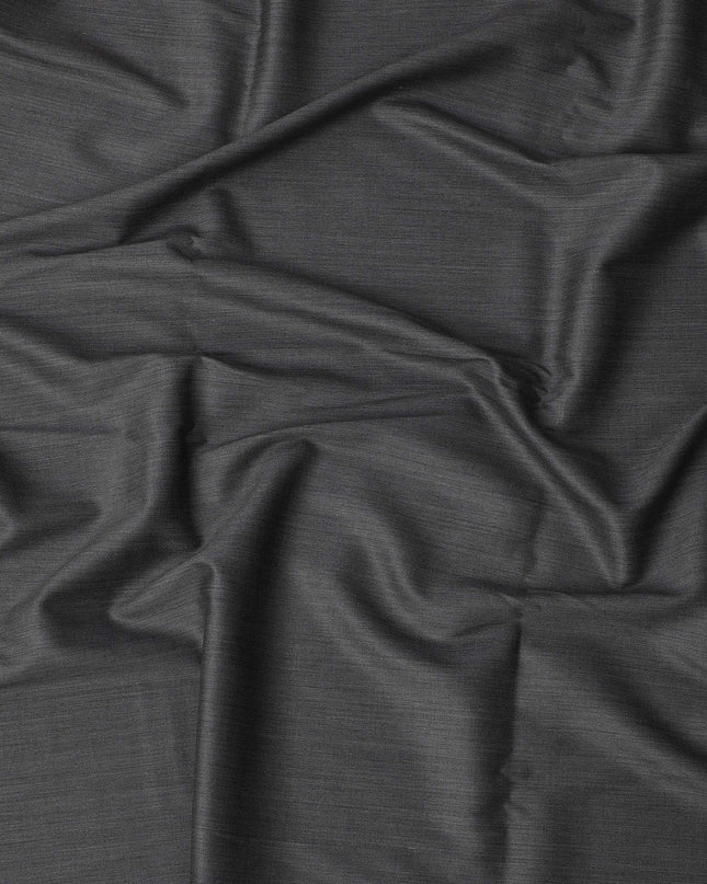 Charcoal Grey Loro Piana Super 200’s Merino Wool & Silk Italian Suiting Fabric, Width 150 Cms, Length 3.75 Mtrs, Made in Italy-D26045