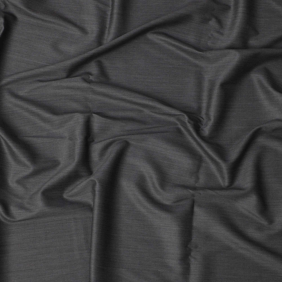 Charcoal Grey Loro Piana Super 200’s Merino Wool & Silk Italian Suiting Fabric, Width 150 Cms, Length 3.75 Mtrs, Made in Italy-D26045