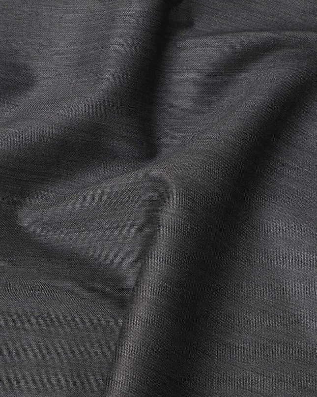Charcoal Grey Loro Piana Super 200’s Merino Wool & Silk Italian Suiting Fabric, Width 150 Cms, Length 3.75 Mtrs, Made in Italy-D26045