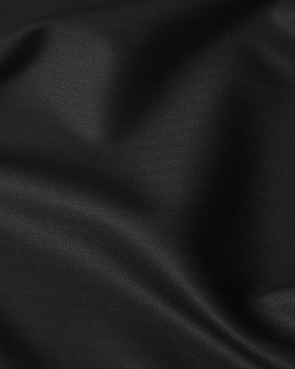 Jet Black Loro Piana Super 200’s Merino Wool & Silk Italian Suiting Fabric, Width 150 Cms, Length 3.75 Mtrs, Made in Italy-D26044