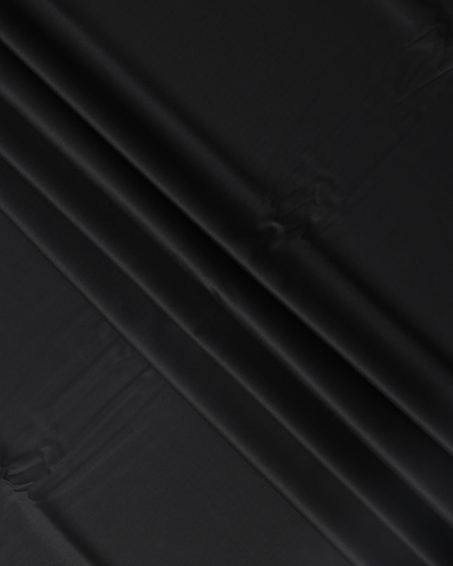 Jet Black Loro Piana Super 200’s Merino Wool & Silk Italian Suiting Fabric, Width 150 Cms, Length 3.75 Mtrs, Made in Italy-D26044