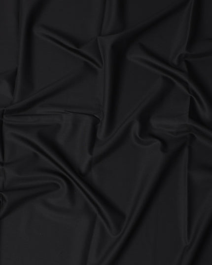 Deep Black Loro Piana Super 150’s Merino Wool Italian Suiting Fabric, Width 150 Cms, Length 3.75 Mtrs, Made in Italy-D26047
