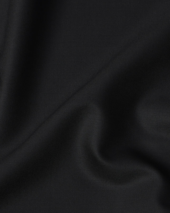 Deep Black Loro Piana Super 150’s Merino Wool Italian Suiting Fabric, Width 150 Cms, Length 3.75 Mtrs, Made in Italy-D26047