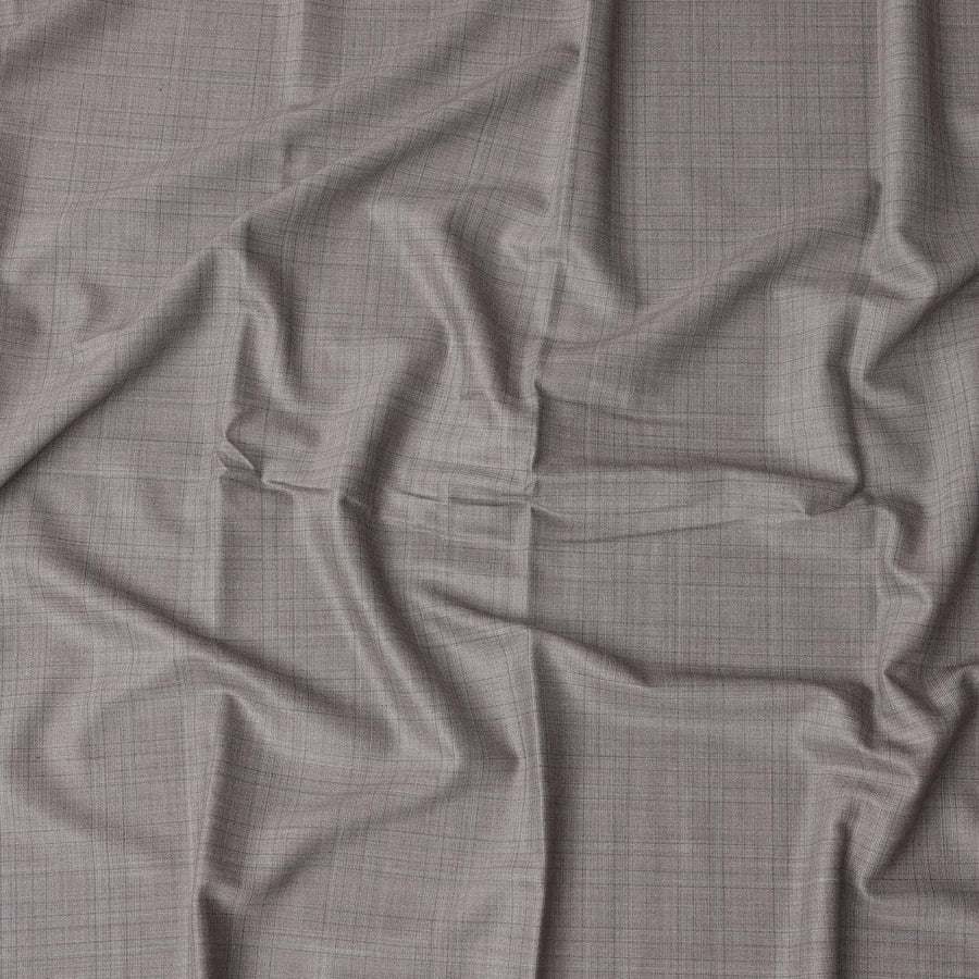 Light Brown Checkered Loro Piana Super 150’s Merino Wool Italian Suiting Fabric, Width 150 Cms, Length 3.75 Mtrs, Made in Italy-D26049